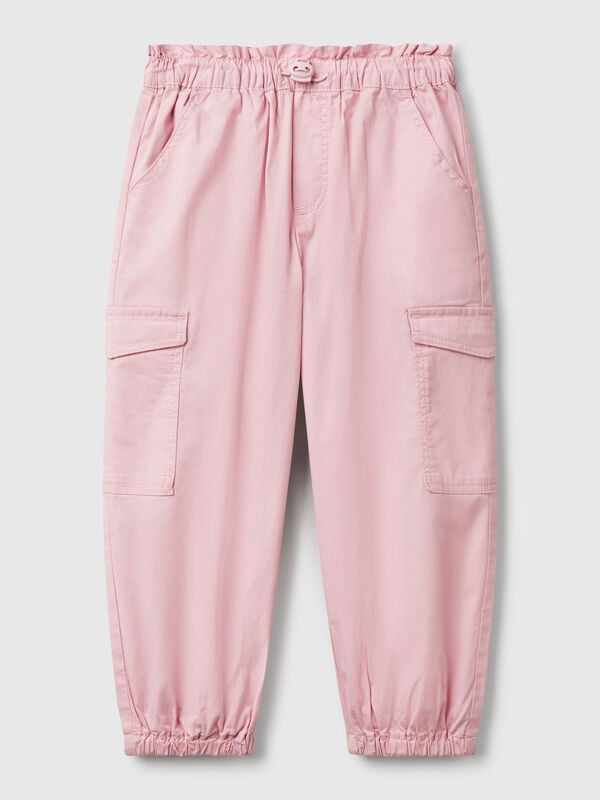 Stretch cotton cargo trousers Junior Girl