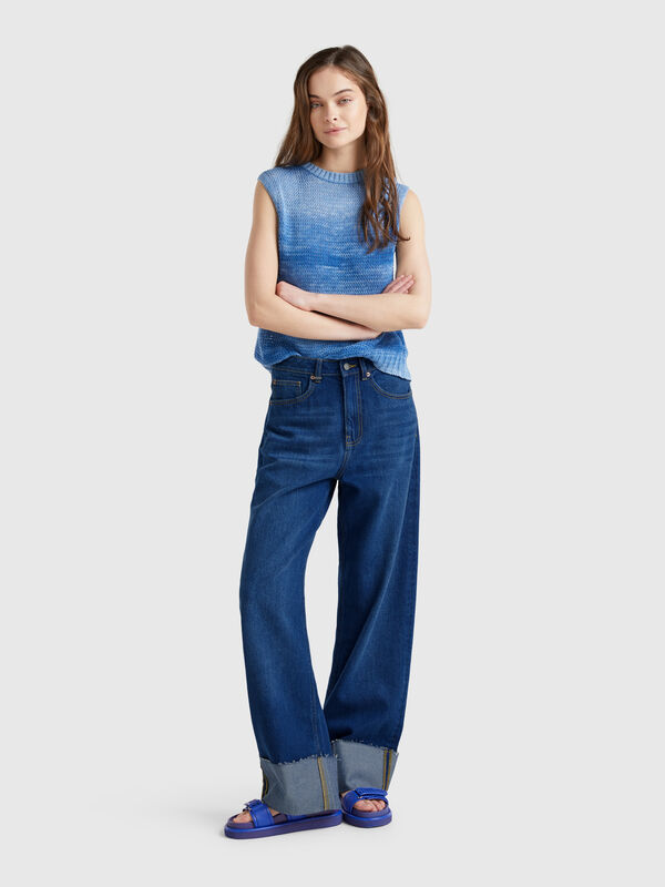 Wide fit jeans with cuff Women