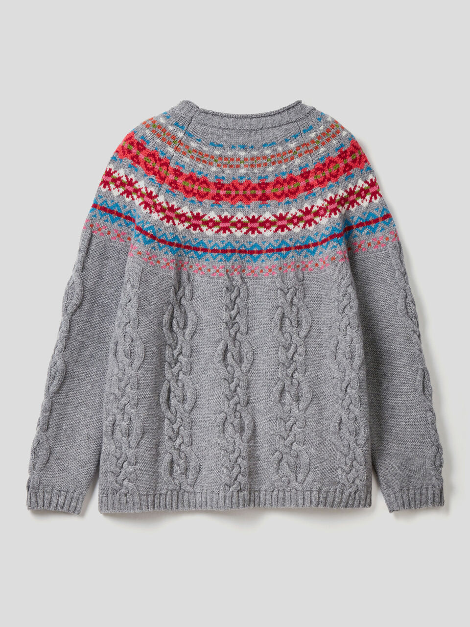 Sweater with jacquard knit image number 2