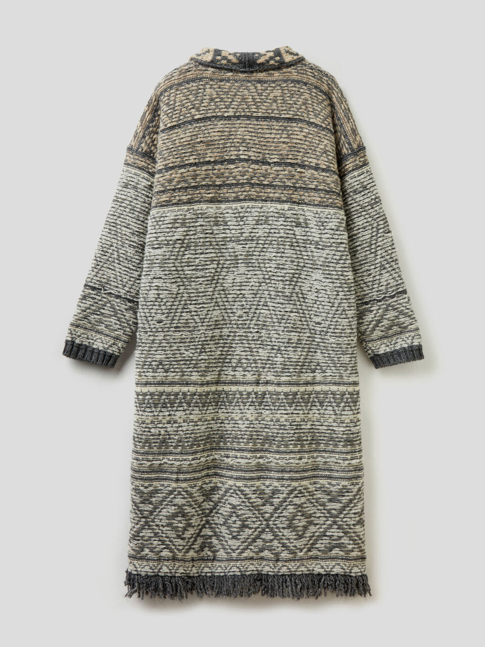 Maxi reversible jacquard cardigan image number 2