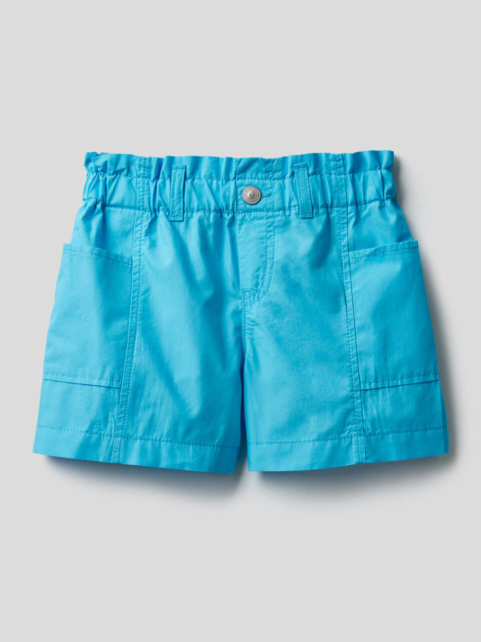 Paper bag shorts in 100% cotton image number 1