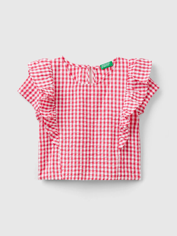 Vichy blouse with ruffles Junior Girl