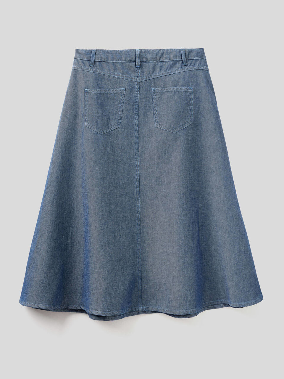 Midi skirt in cotton blend denim image number null