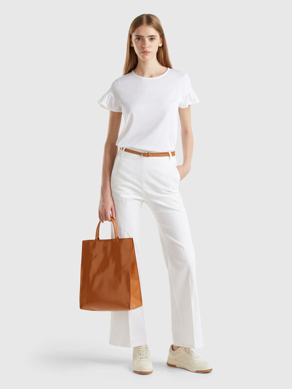 Flared trousers in stretch cotton Women