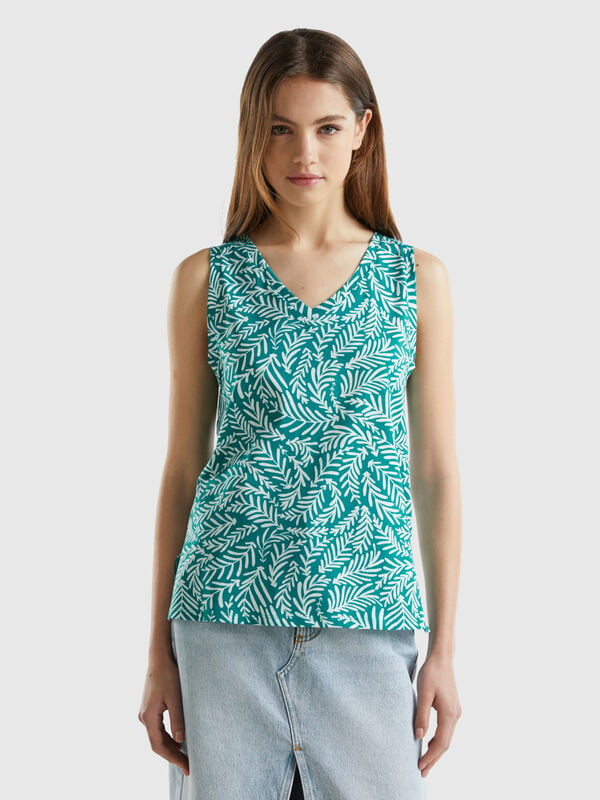 Tank top with tropical print Women