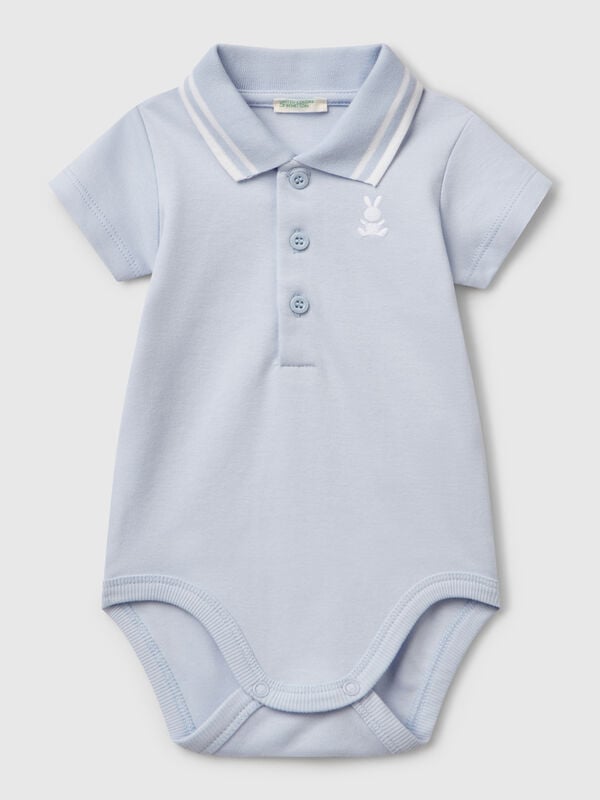 Polo bodysuit in cotton New Born (0-18 months)