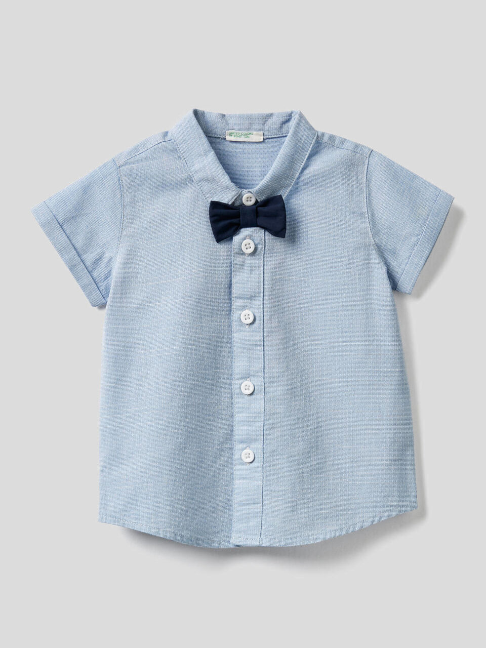 Shirt in pure cotton with bow tie image number null