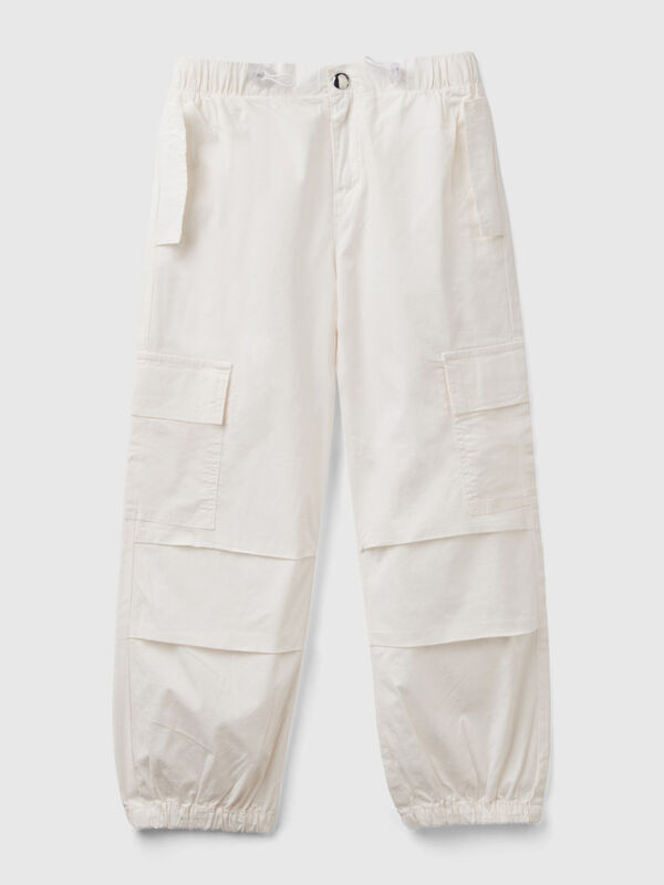 Stretch cotton cargo trousers Junior Girl