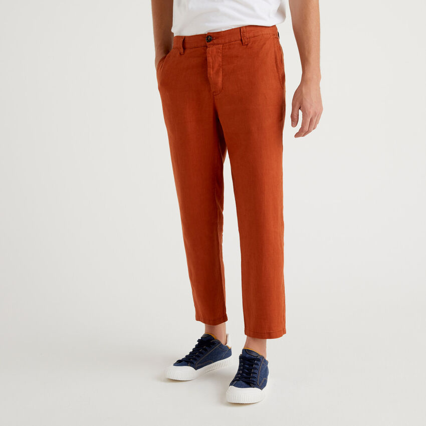 Chino pants in pure linen