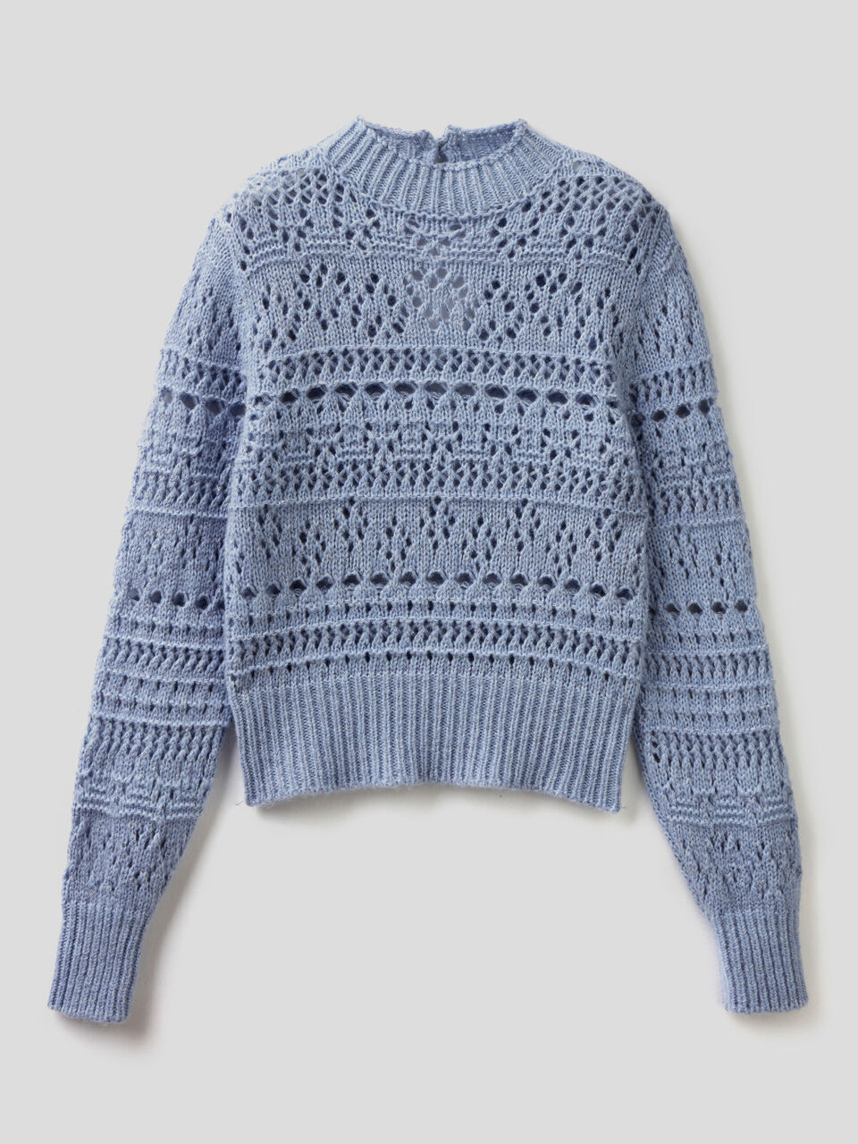 Sweater with perforated knit image number 1