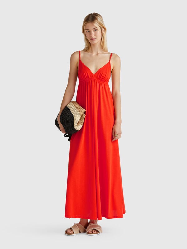 Dress in viscose and cotton blend Women