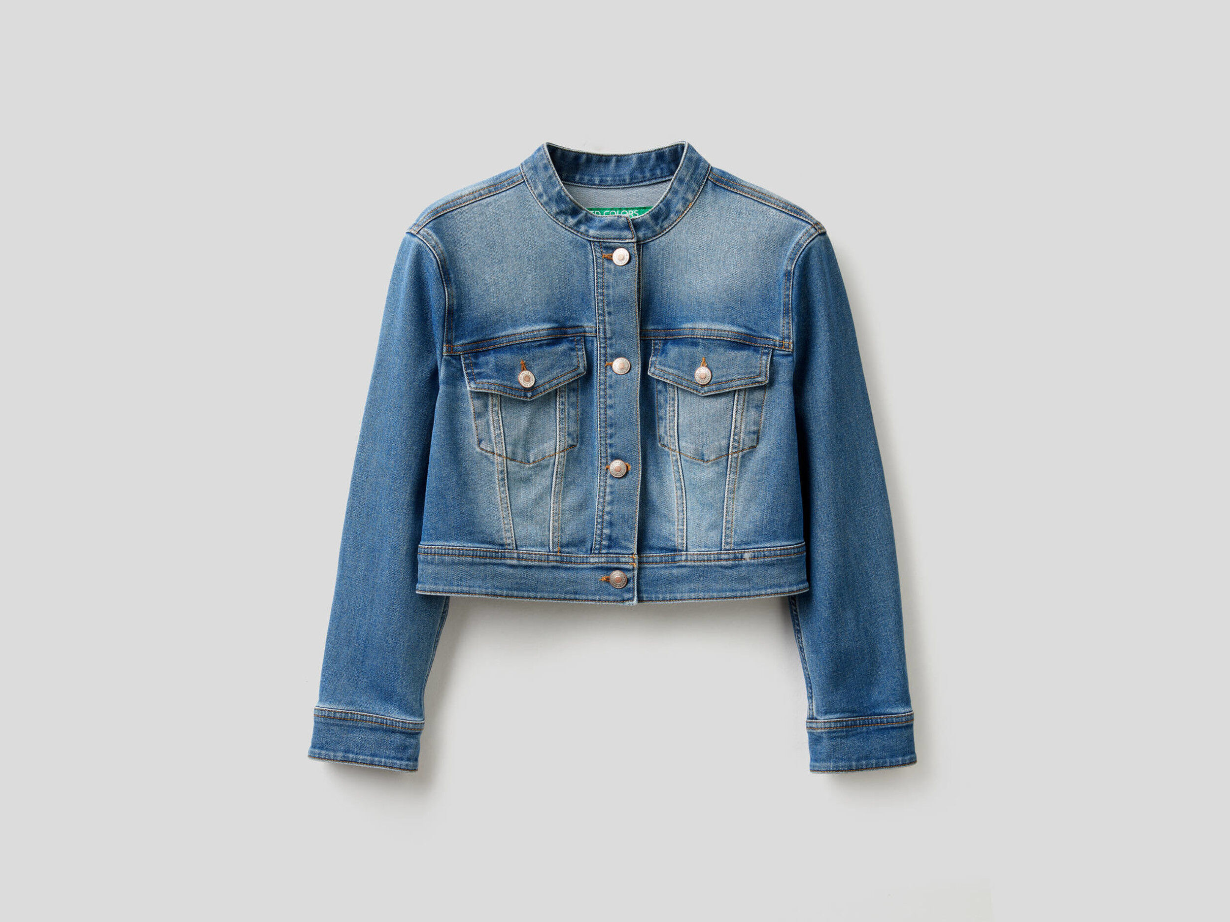 Cropped jean jacket near me clearance