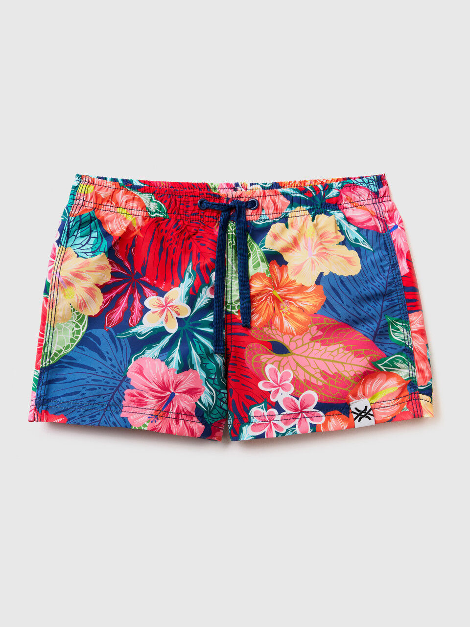 Swim trunks with floral print