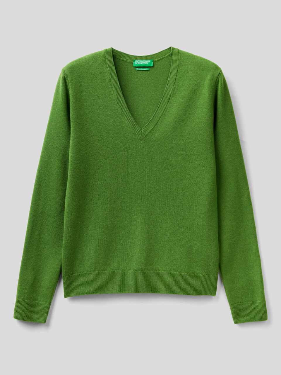 Sweater with V-neck in pure Merino wool image number 1
