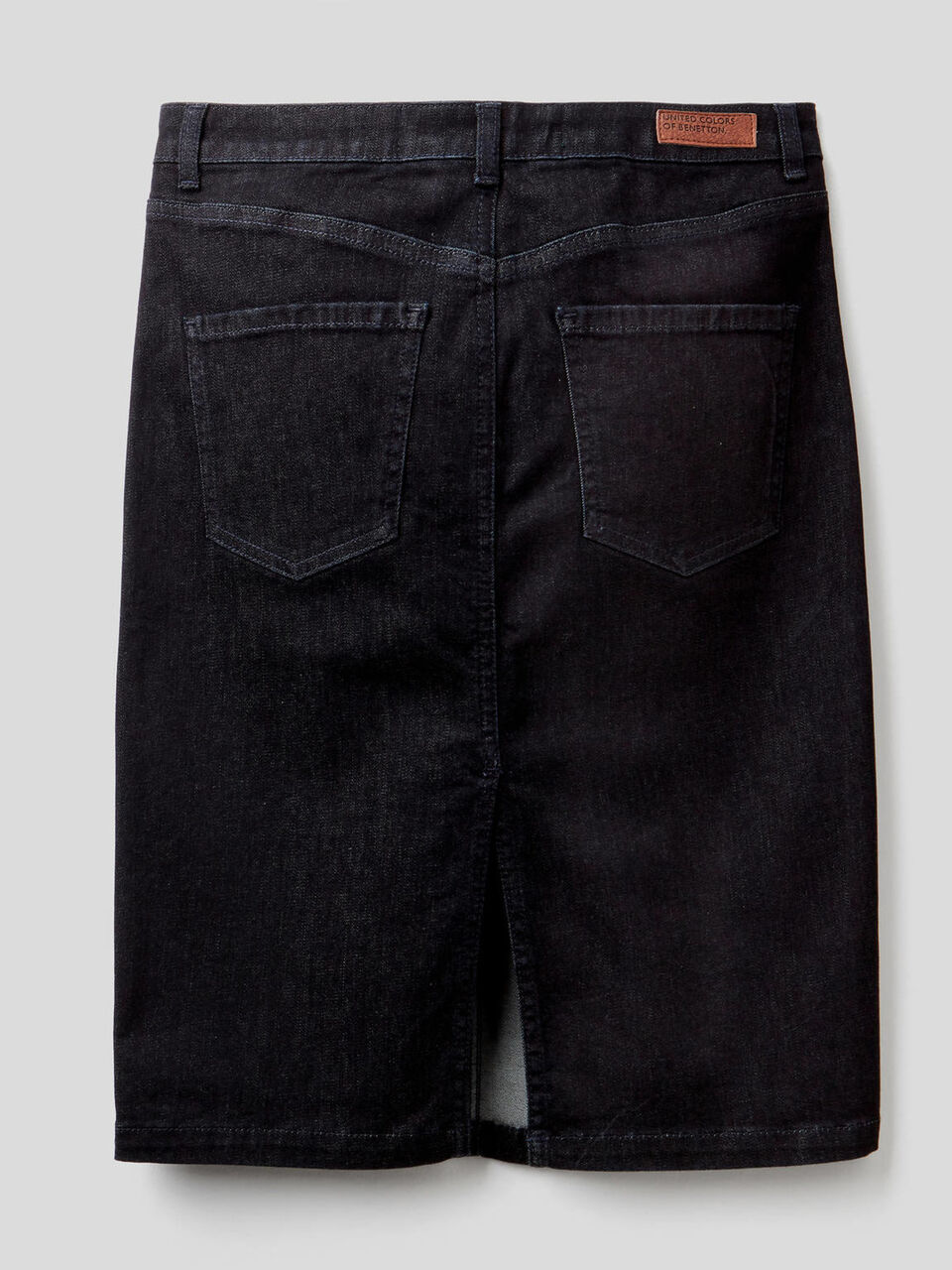 Stretch denim pencil skirt image number null