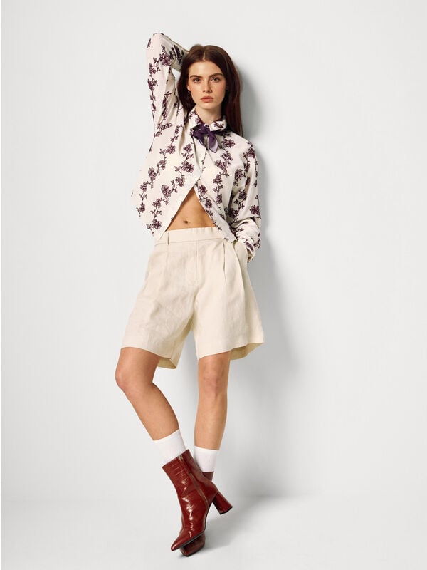 Shirt with flower embroidery Women