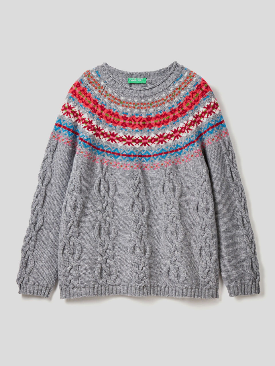 Sweater with jacquard knit image number 1