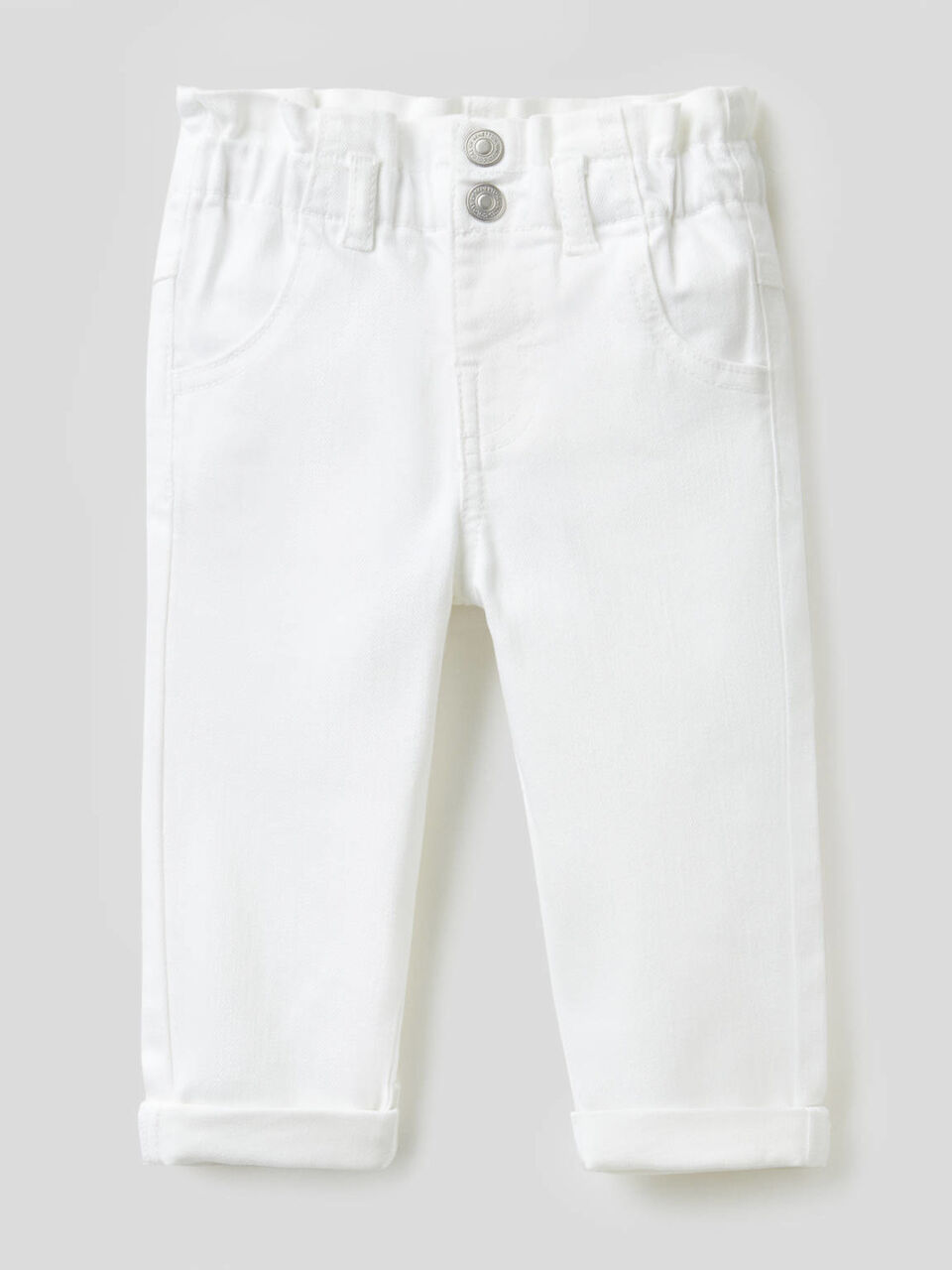 Paper bag trousers in stretch fabric image number 1
