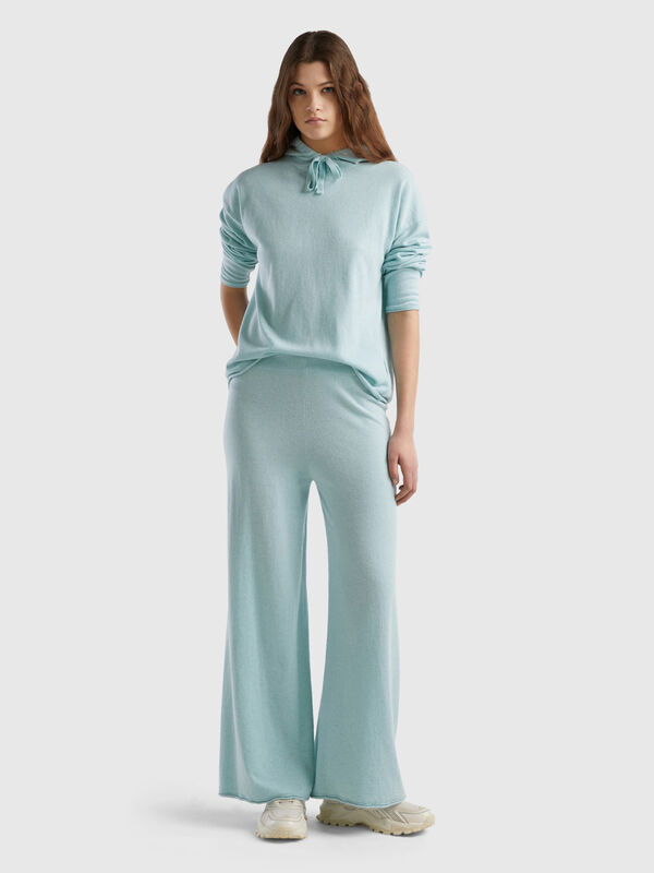 Aqua wide leg trousers in cashmere and wool blend Women