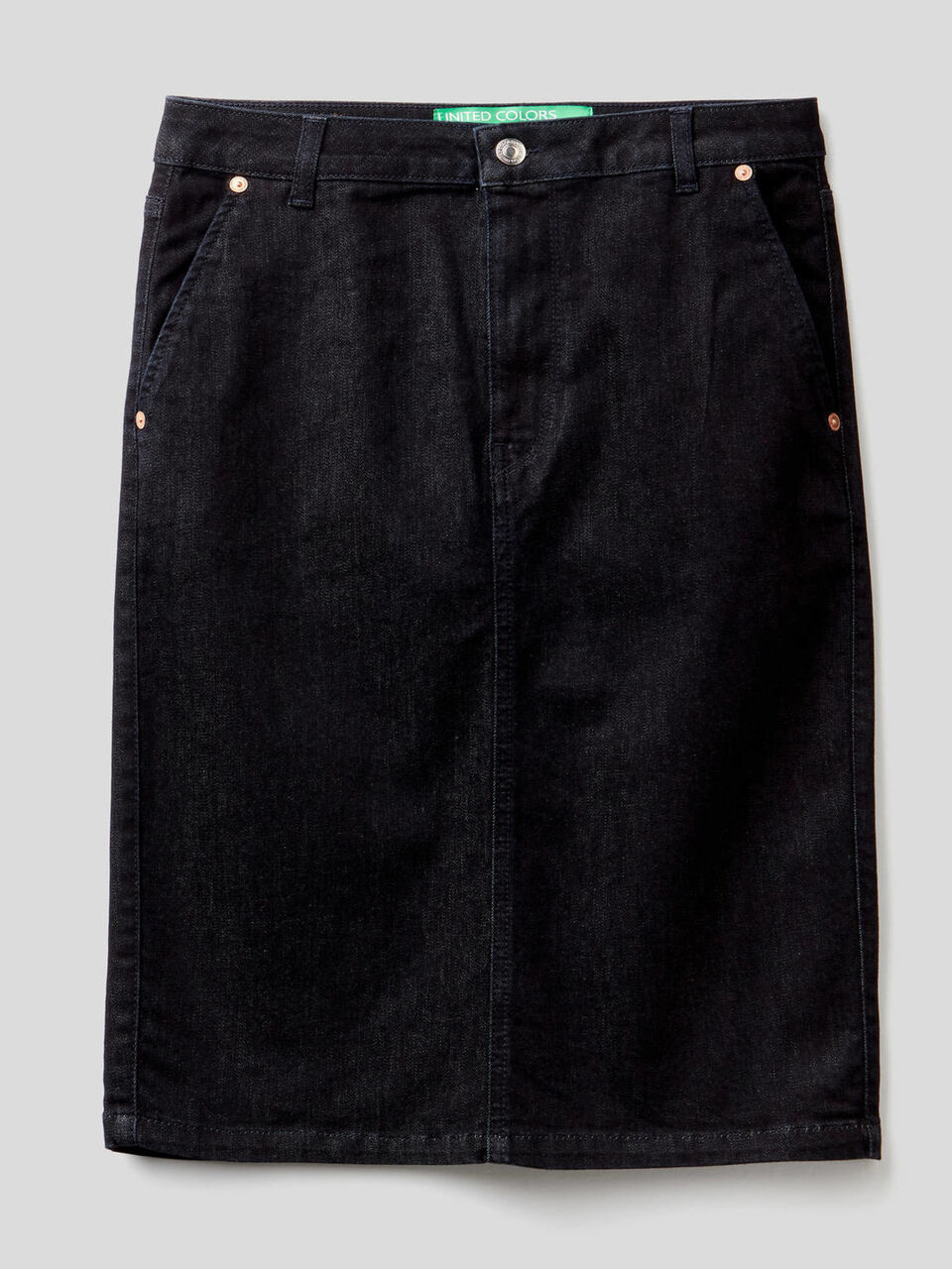 Stretch denim pencil skirt image number null