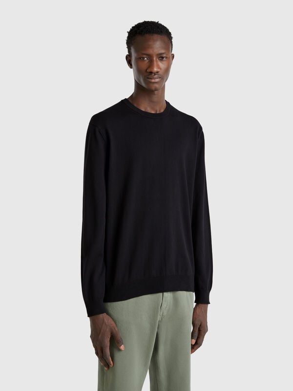 100% cotton crew neck sweater Men