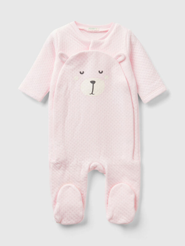 Teddy bear onesie with quilted look