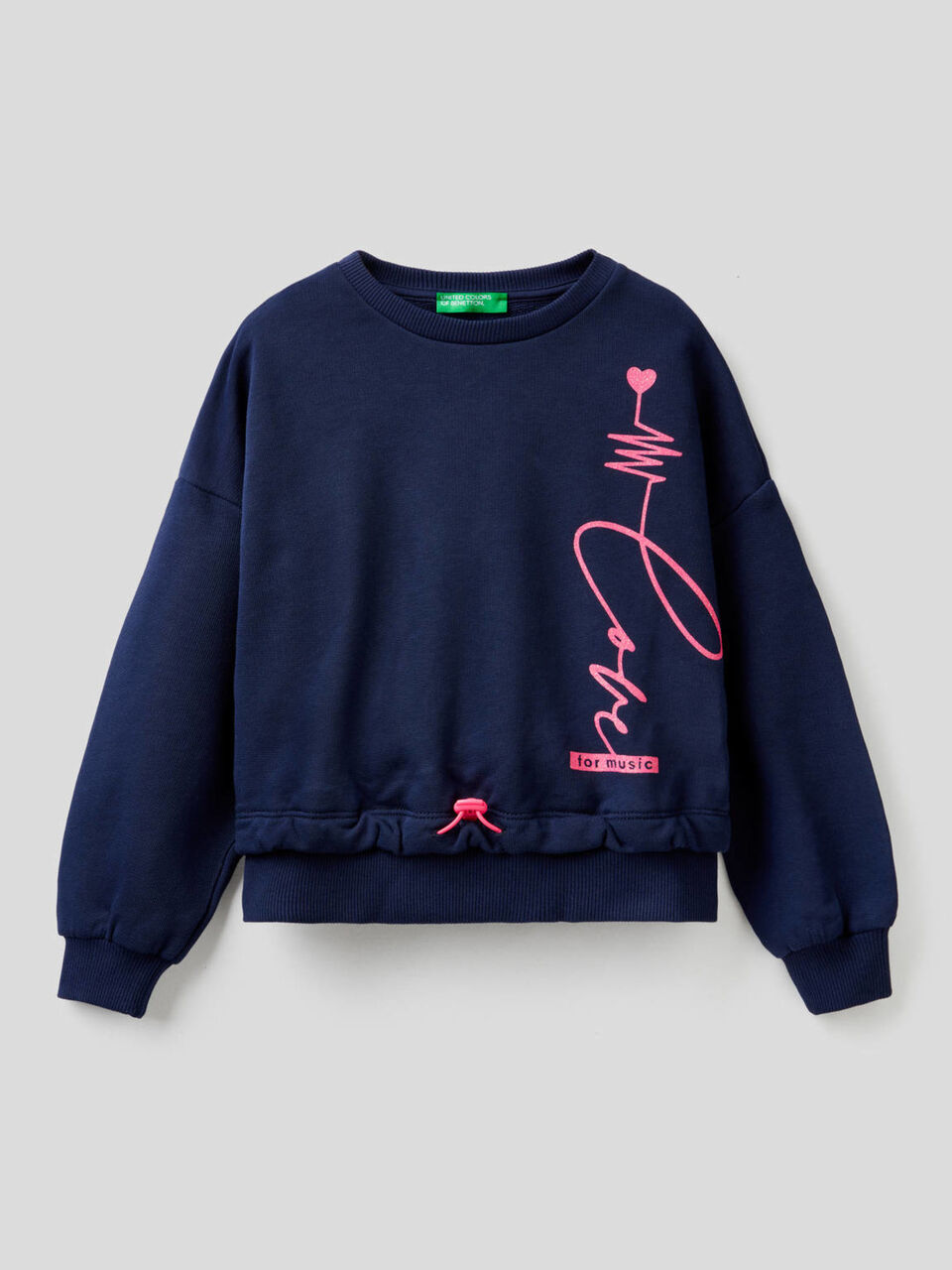 Cropped sweatshirt with glitter print image number 1