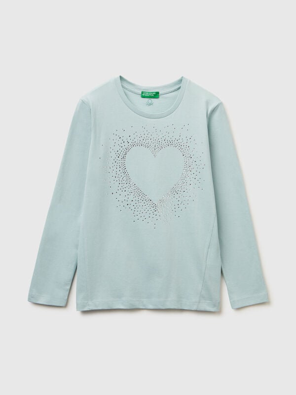 T-shirt with rhinestone applique Junior Girl