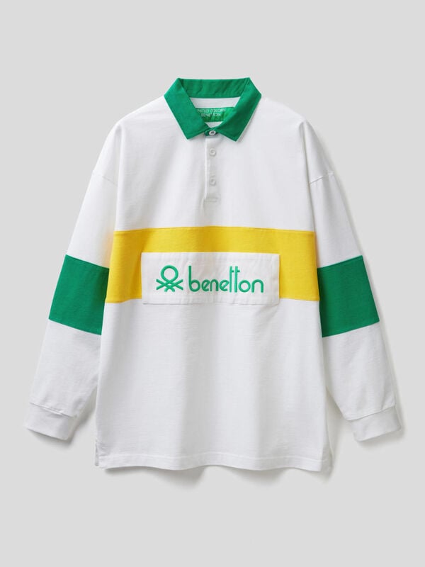 Rugby polo in organic cotton