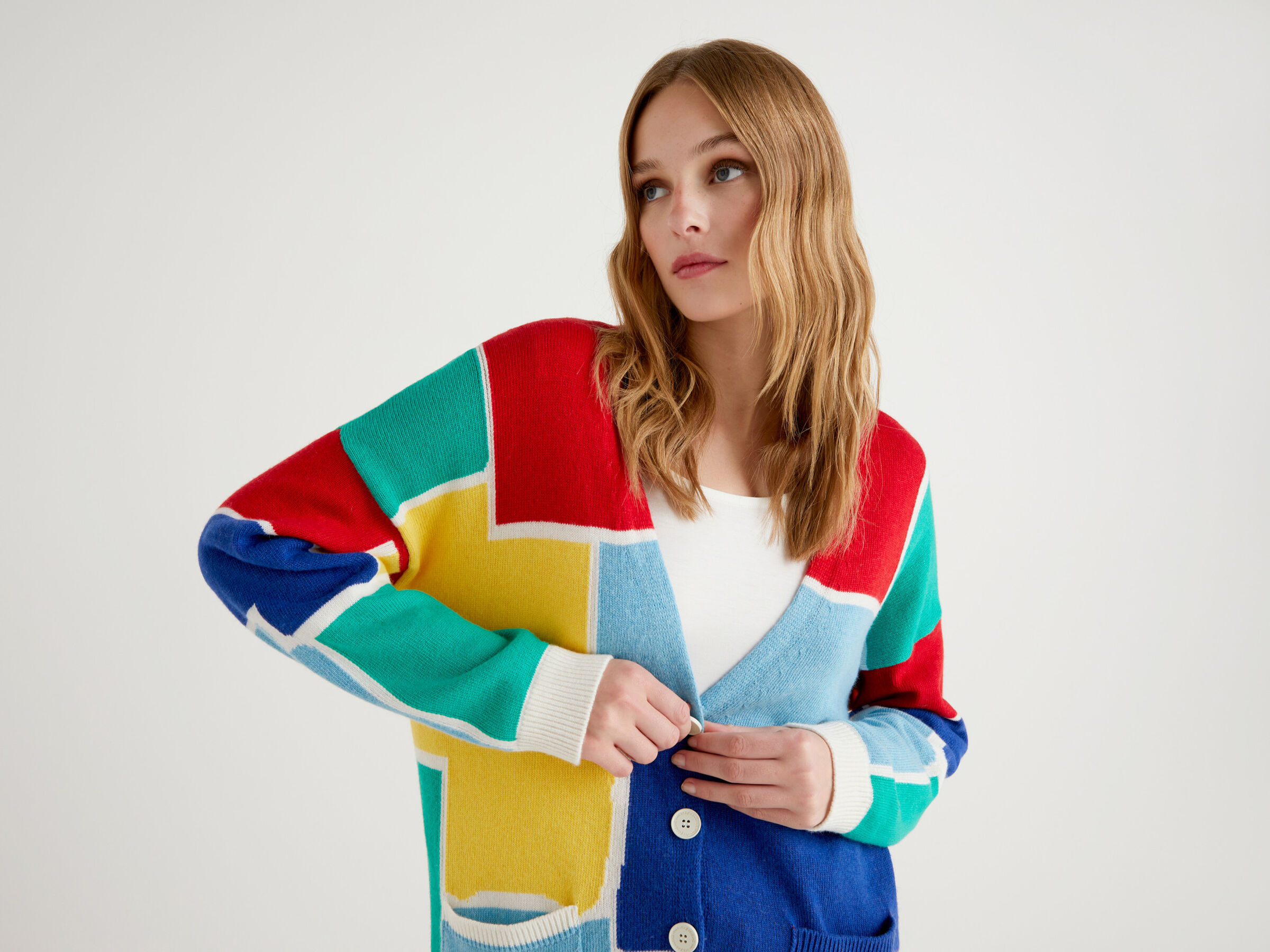 JCCxUCB color block cardigan image number 4
