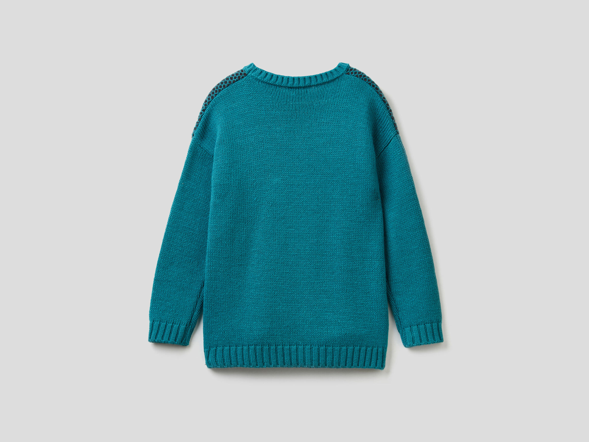 Crew neck mesh sweater image number 2