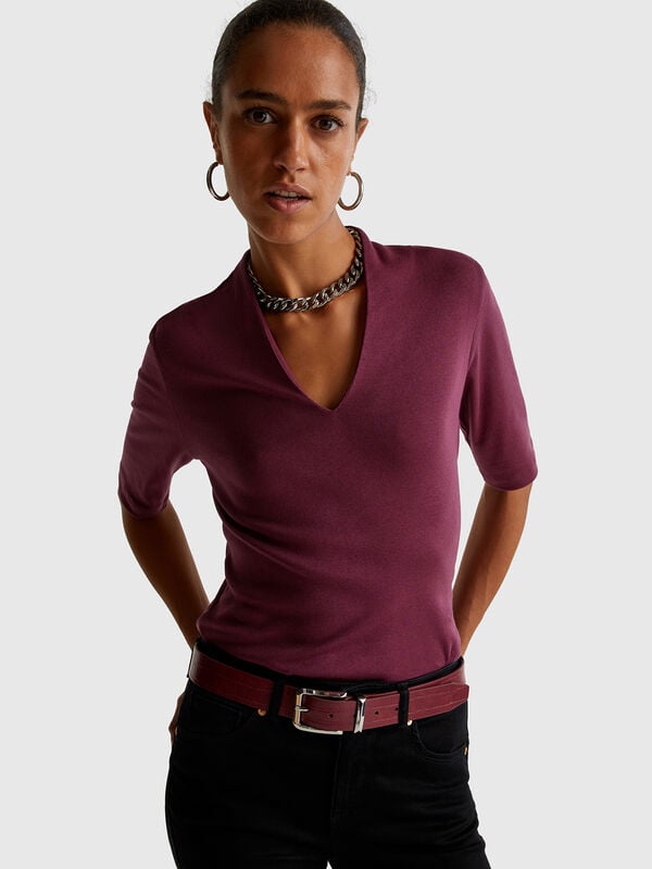 Slim fit t-shirt in long fiber cotton Women