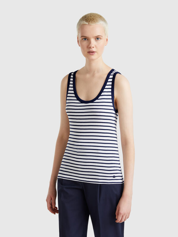 Striped tank top in 100% cotton Women