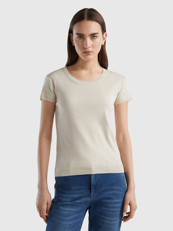 Short sleeve sweater in 100% cotton Women