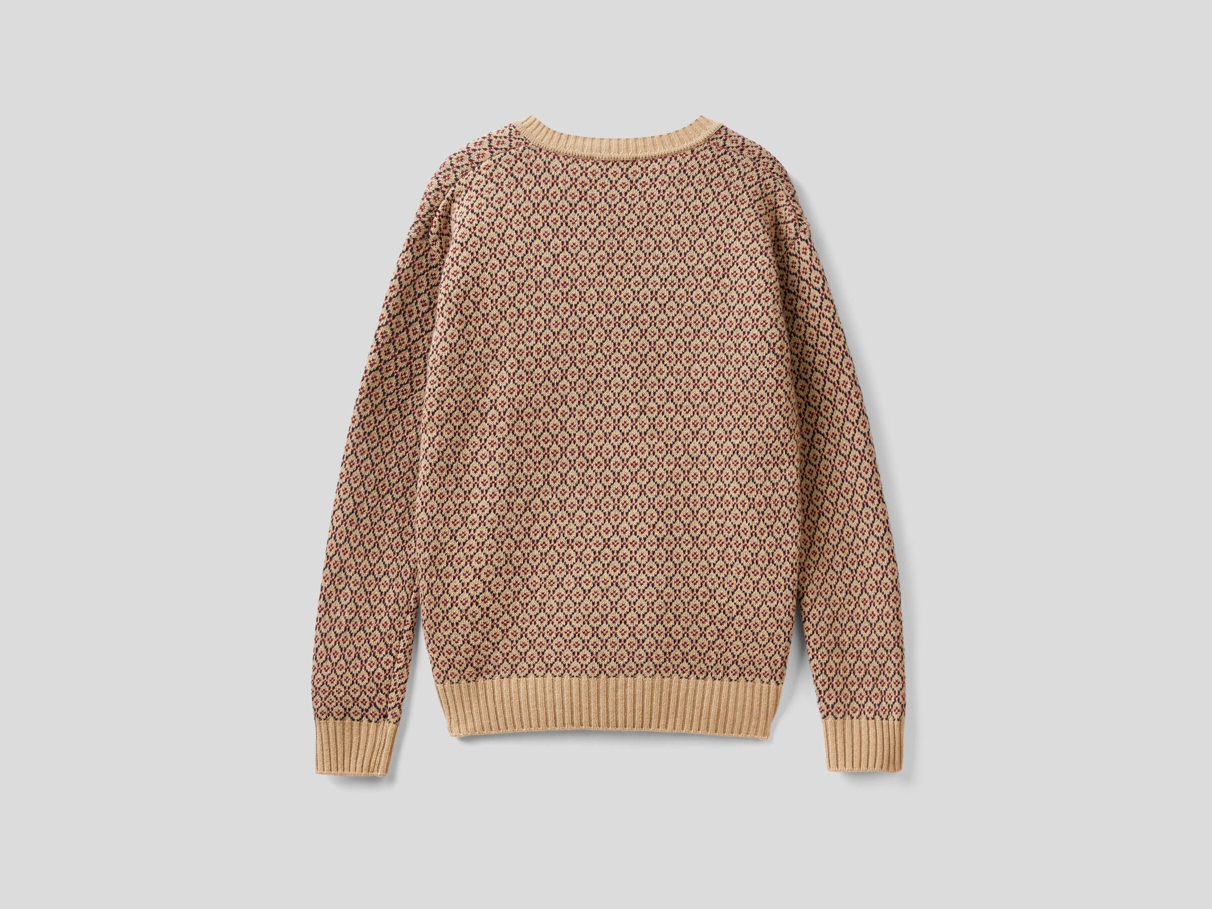 Sweater in jacquard wool blend image number 5