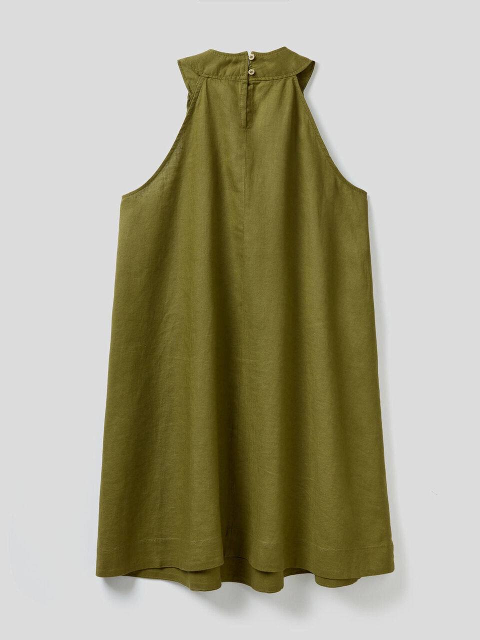 Cropped dress in 100% linen image number null