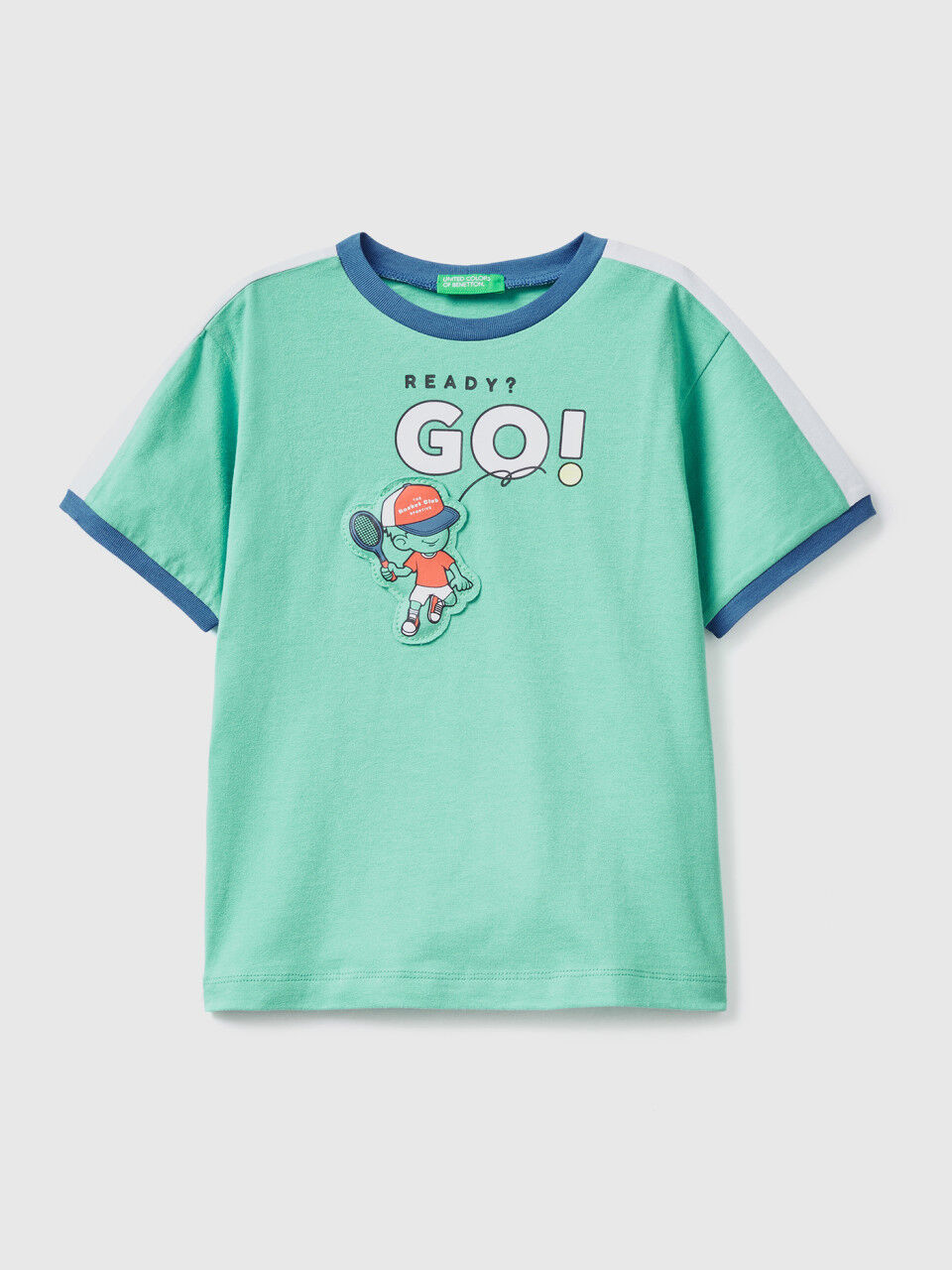T-shirt with print and patch