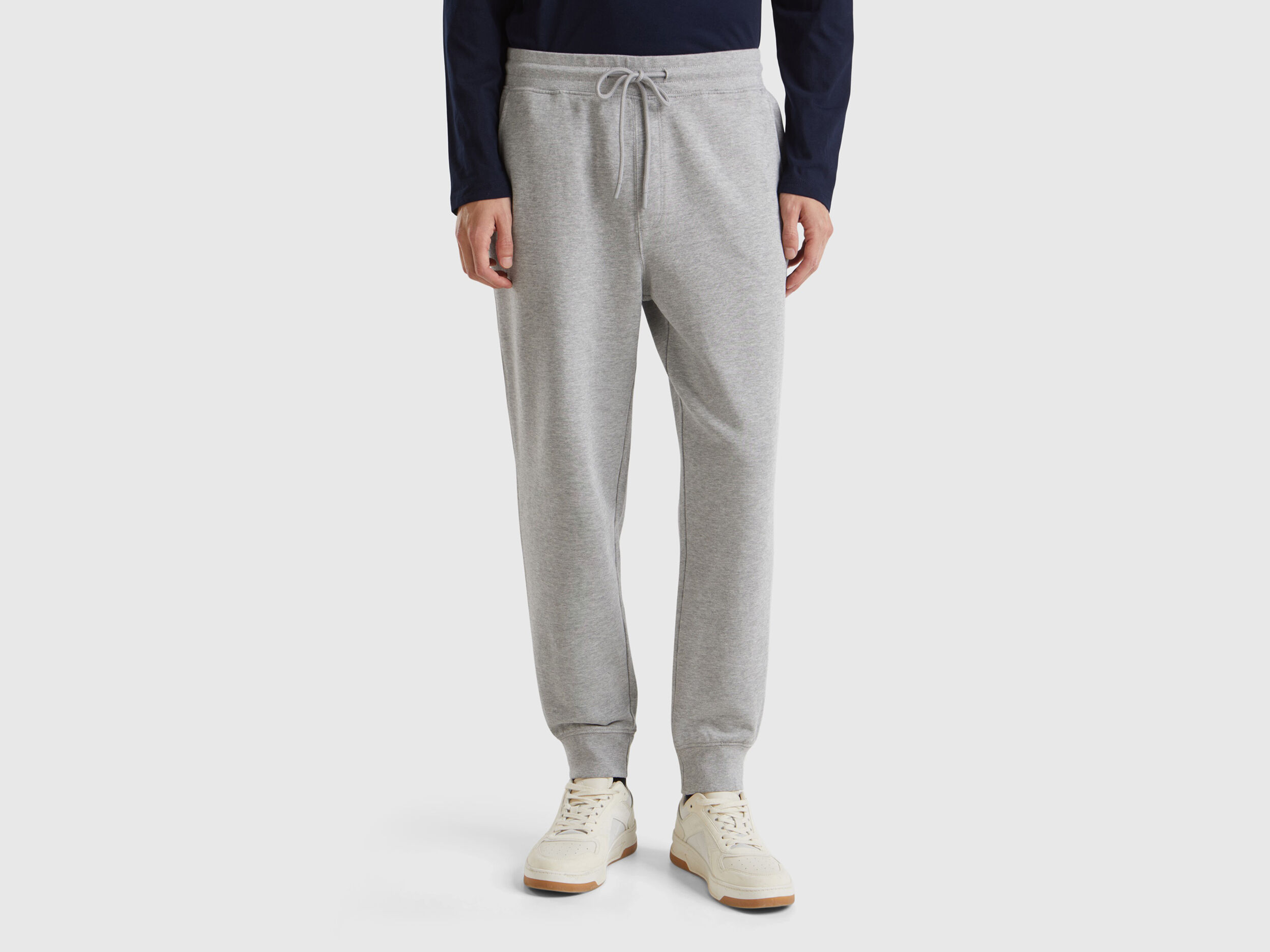 Sweat joggers in 100 cotton Light Gray Benetton