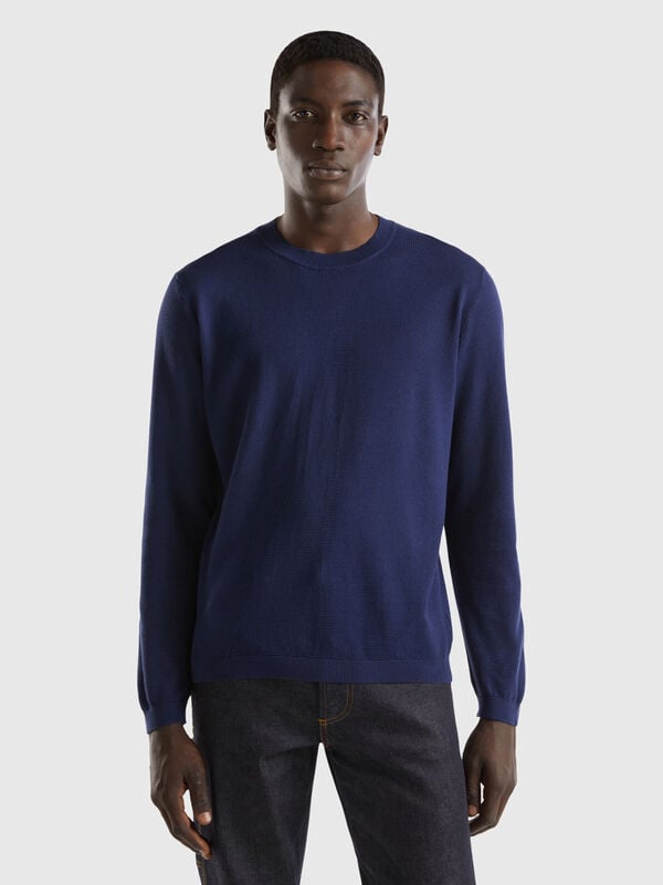 100% cotton crew neck sweater Men