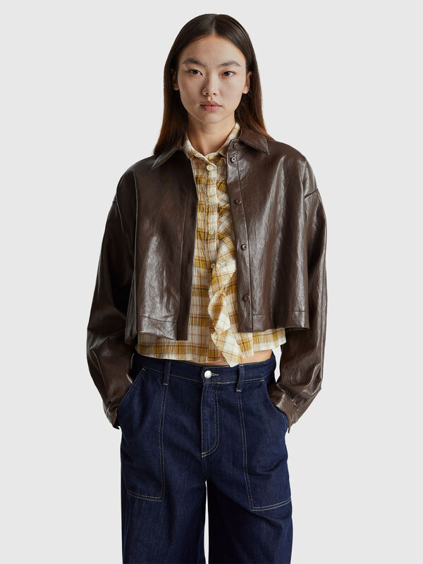 Jacket in imitation leather fabric Women