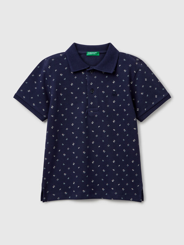 Micro patterned polo shirt in pure cotton Junior Boy