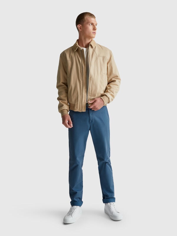 Slim fit cotton chinos Men