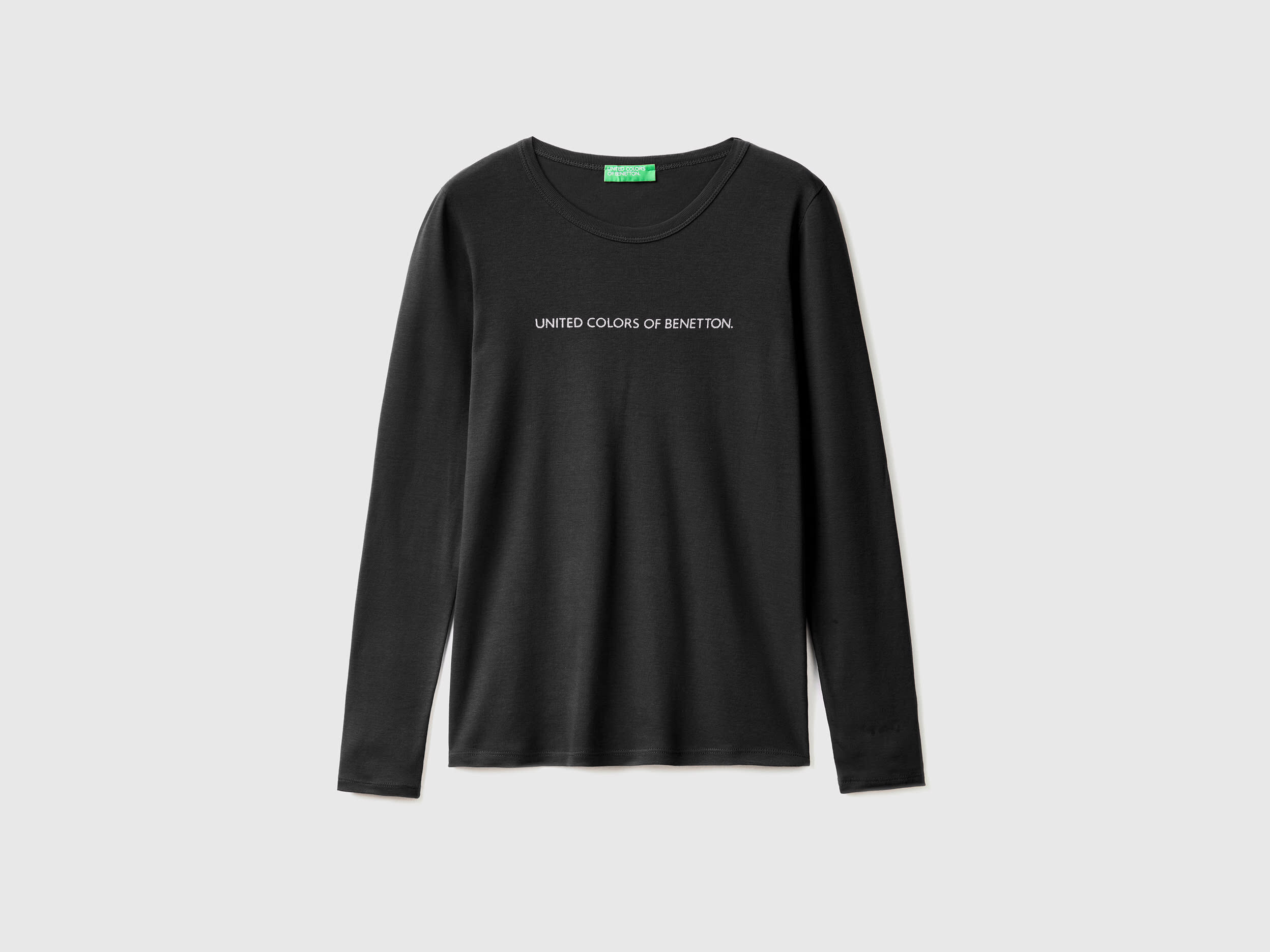Black 100 cotton long sleeve t shirt Black Benetton