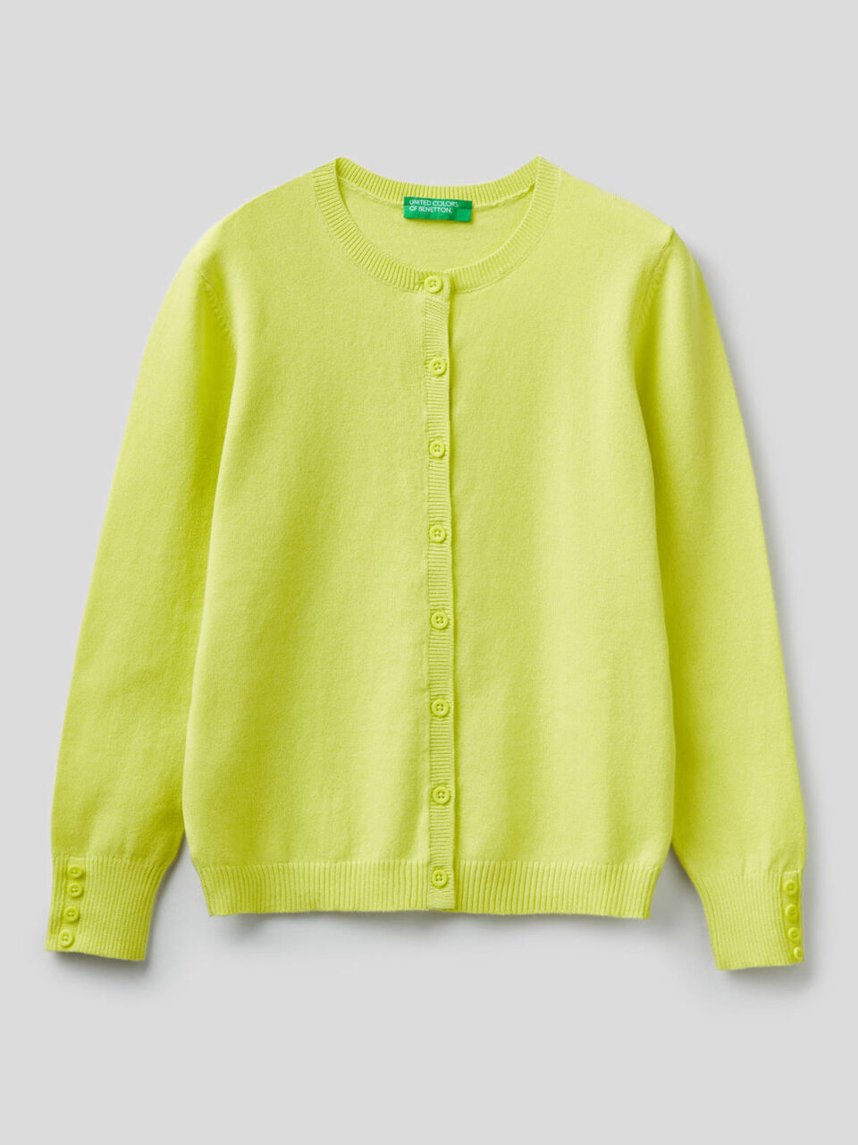 Cotton blend crew neck cardigan image number null