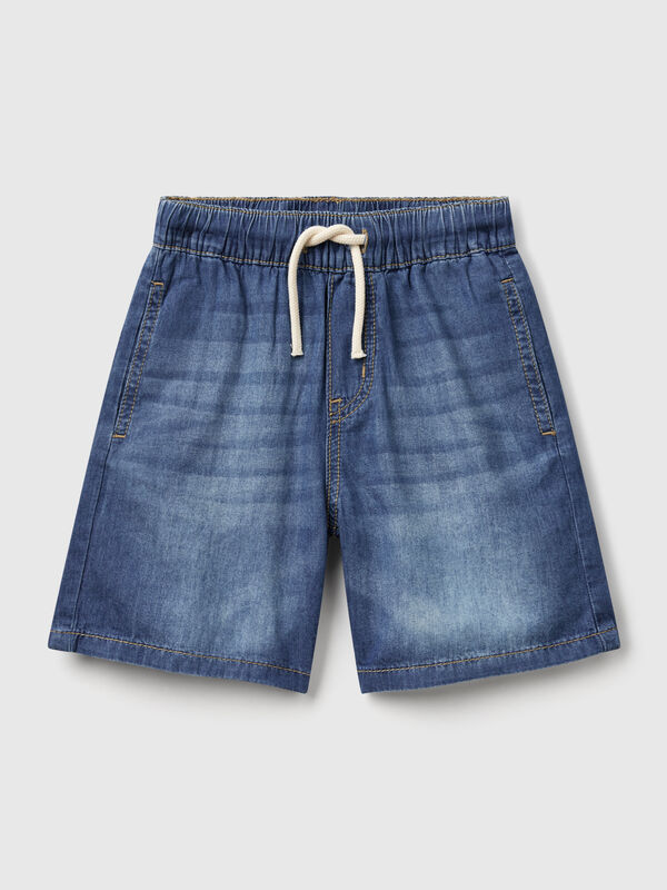 Chambray bermudas with drawstring Junior Boy