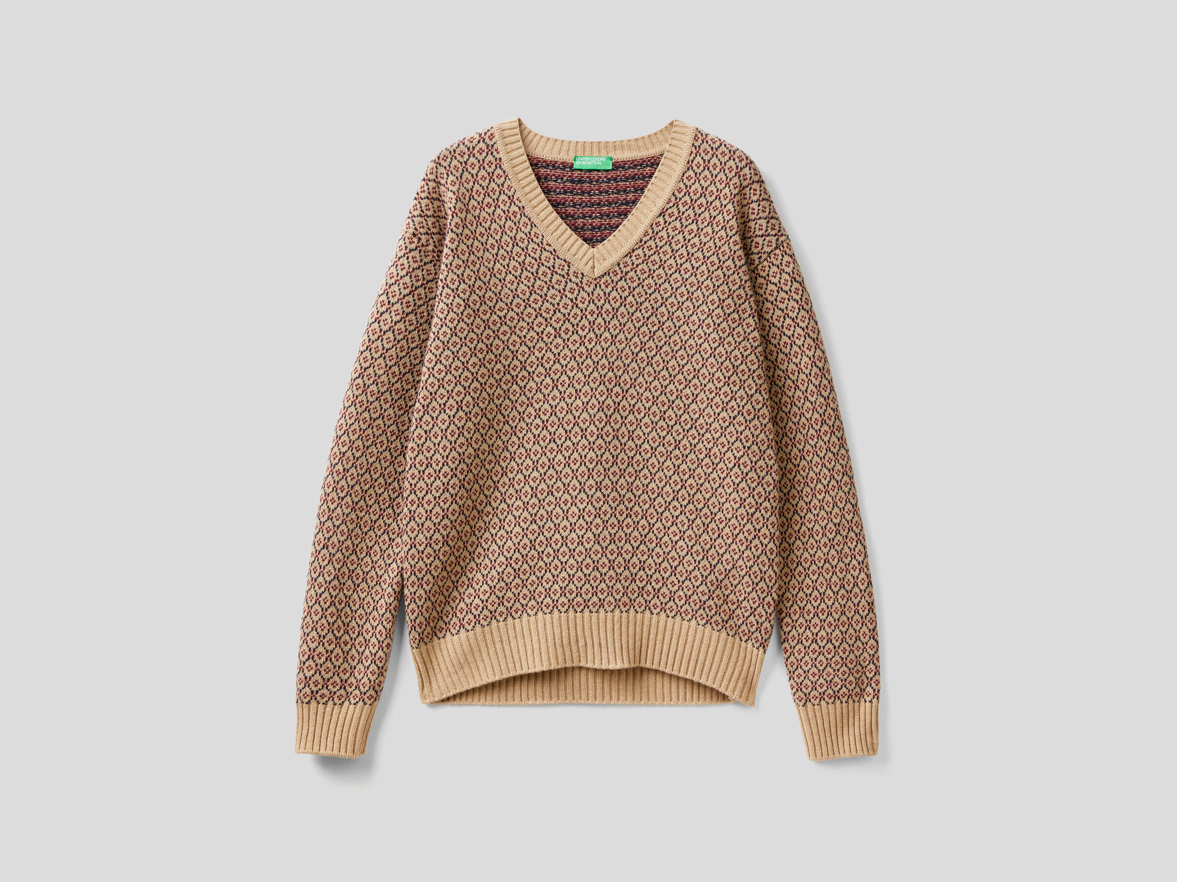 Sweater in jacquard wool blend image number 4