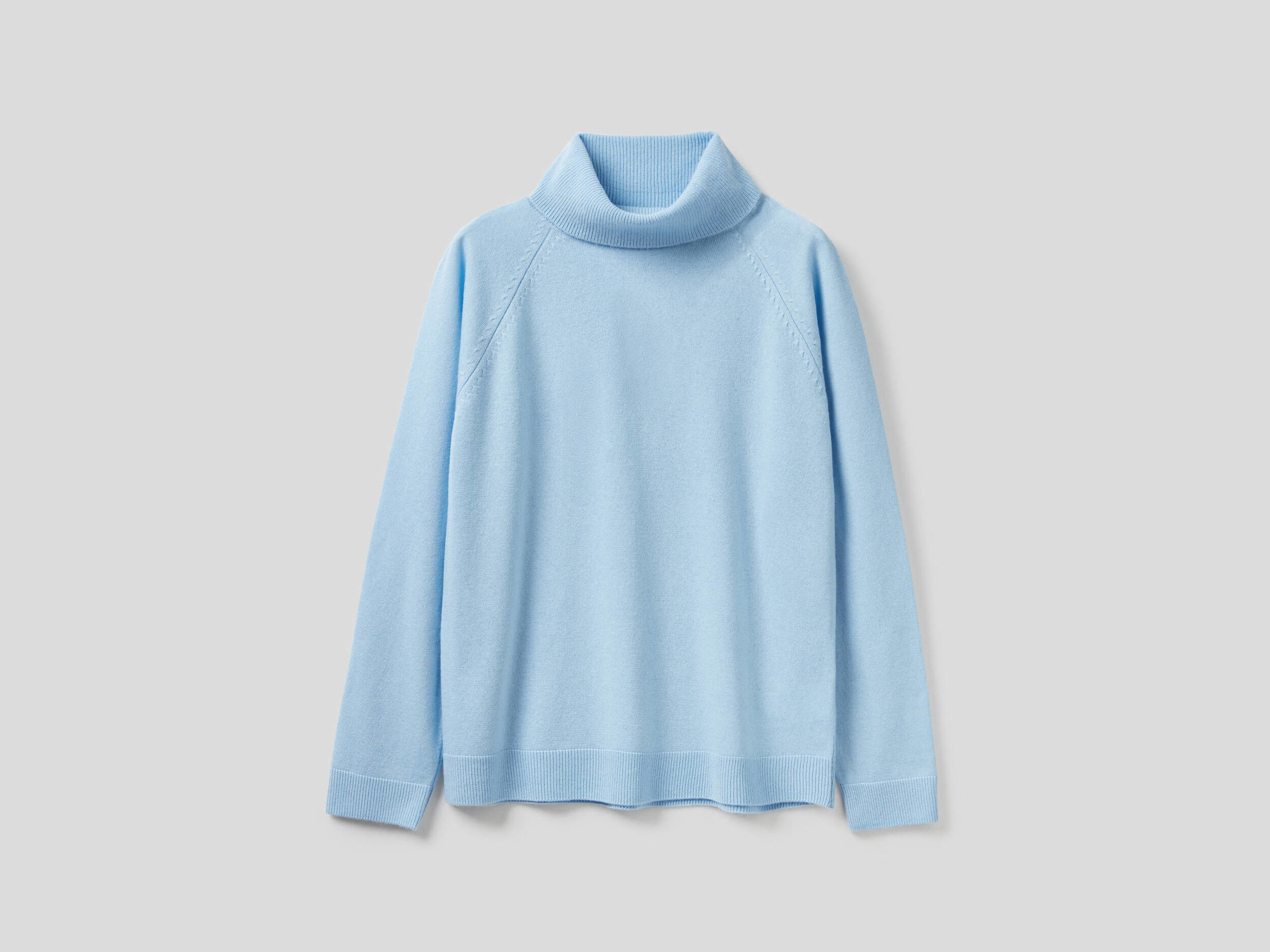 Light blue turtleneck sweater in