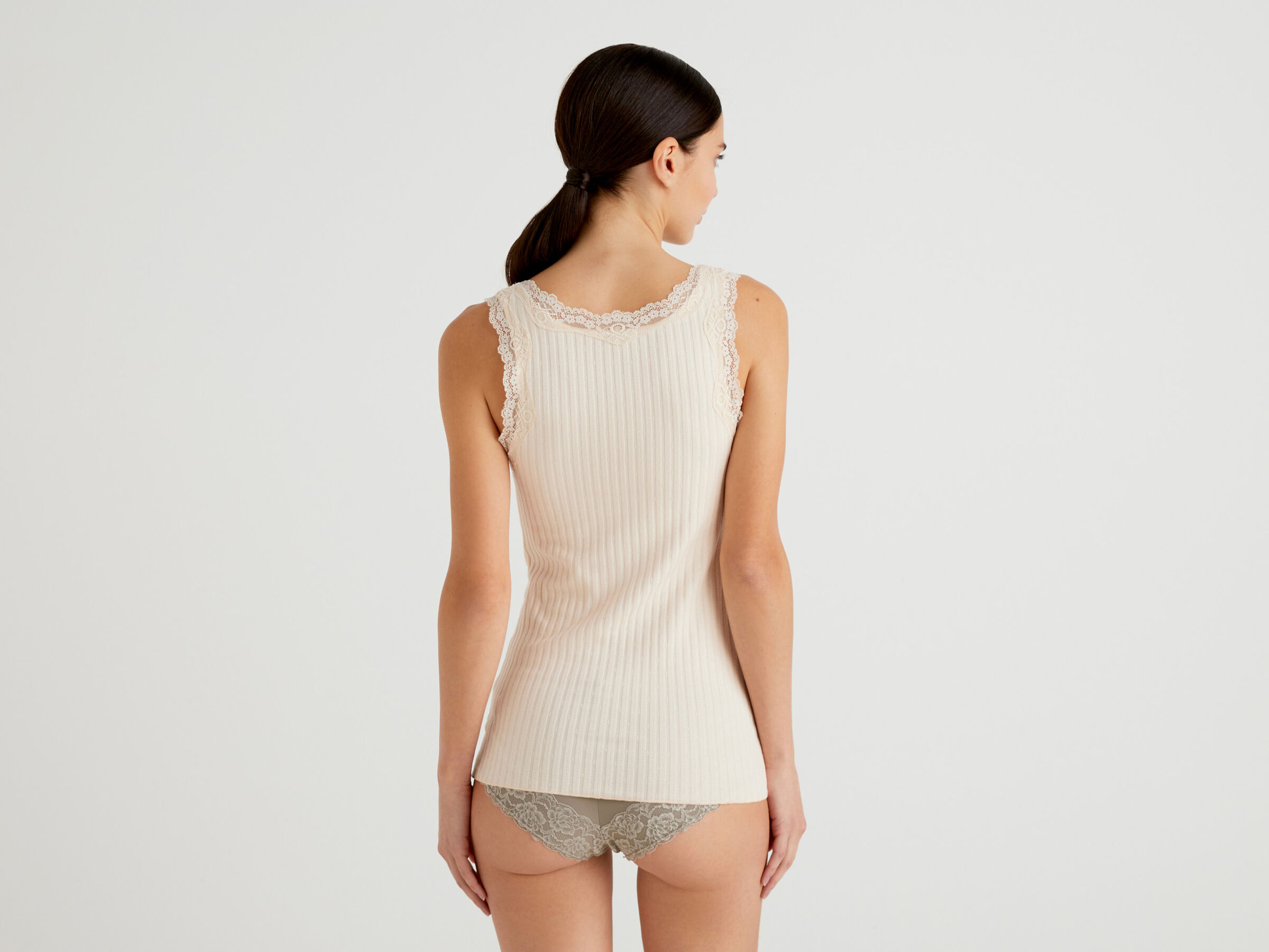 Tank top with lace in Modal® blend image number 2