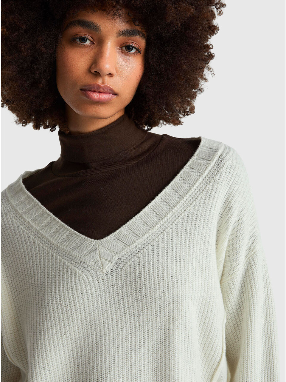 V NECK SWEATER L/S Women image number null