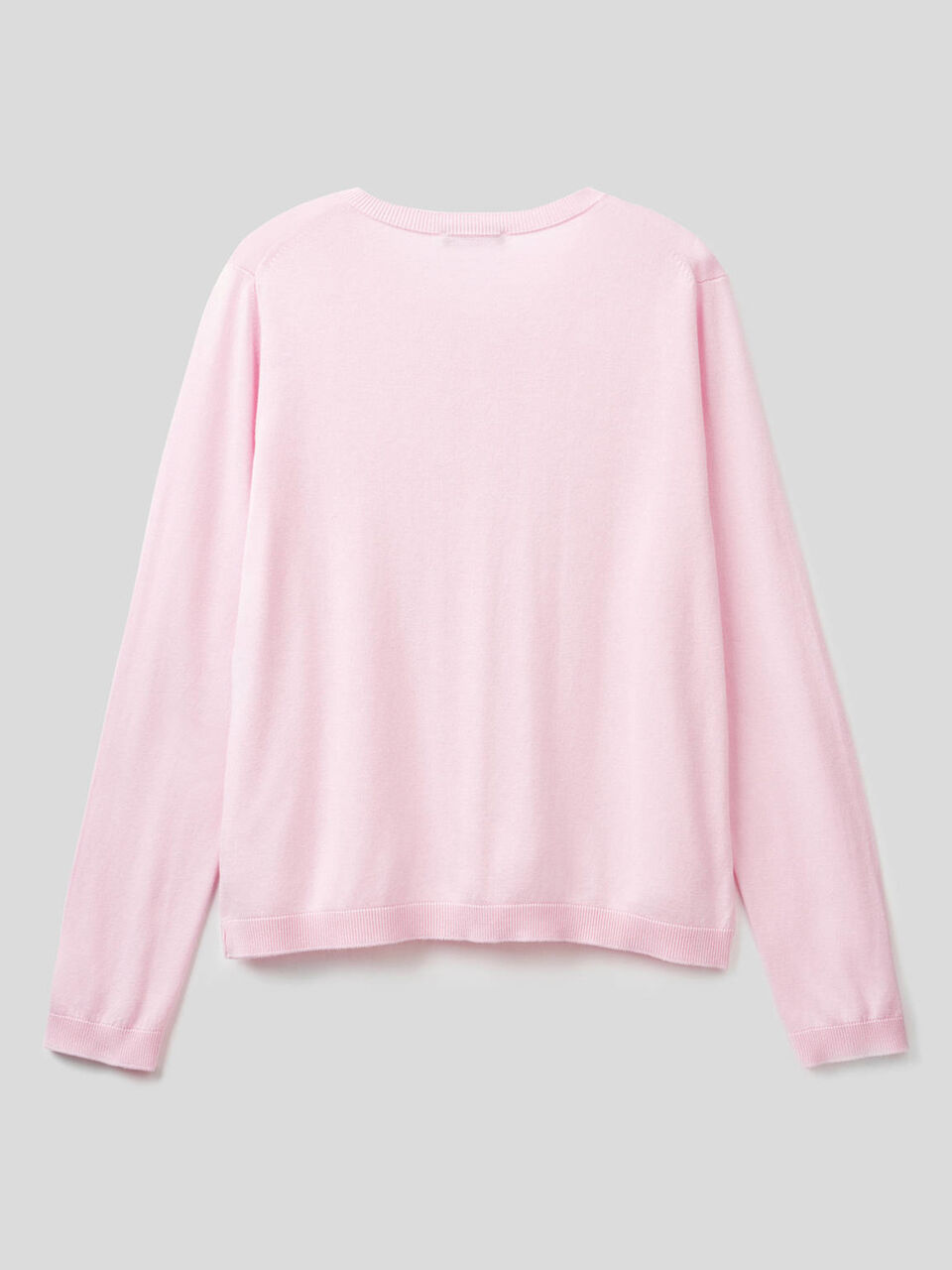 Cotton blend crew neck cardigan image number 2